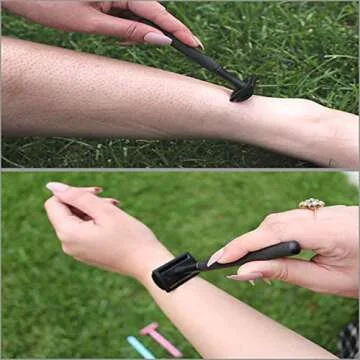 Krisp Shave Stainless Steel (4.5") Long Handle Safety Razor for Men Women - Double Edge Shaving Razor - Fits All Double Edge Razor Blades - Comes With 5 Shave Blades