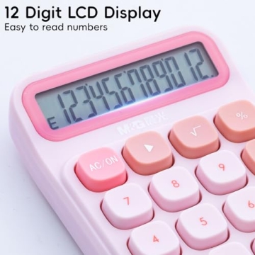 M&G Cute Pink Mechanical Calculator for Easy Calculations