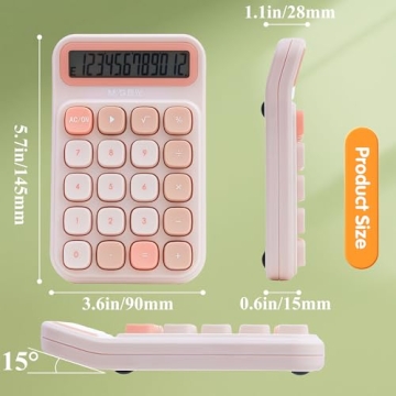 M&G Cute Pink Mechanical Calculator for Easy Calculations