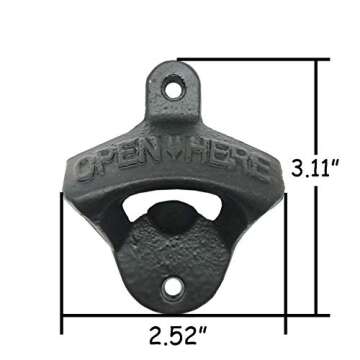 3PCS Cast Iron Wall Mounted Bottle Opener Vintage Beer Bottle Opener Suitable for Bars KTV Hotels Ho...
