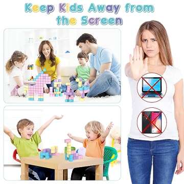 SYSKENI Magnetic Building Blocks Toys for Toddler Girls Boys Age 3-5 5-7 4-8 Macaron Magnetic Blocks Stem Sensory Toys, Preschool Learning Activities Birthday for 3 4 5 6 7 Year Old Boys Girls