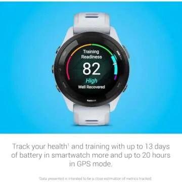 Garmin Forerunner 265 Running Smartwatch, Colorful AMOLED Display, Training Metrics and Recovery Insights, Whitestone and Tidal Blue (Renewed)