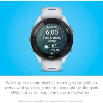 Garmin Forerunner 265 Running Smartwatch, Colorful AMOLED Display, Training Metrics and Recovery Insights, Whitestone and Tidal Blue (Renewed)