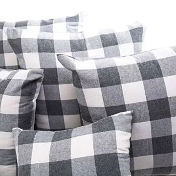 GreatforU Buffalo Check Plaids Throw Pillow Case Cushion Cover Holiday Decorative Home Decor Cotton Linen for Living Room Bedroom Sofa Couch Office Chair Car Cafe, 18 x 18 inch, 45 x 45cm, Set of 2