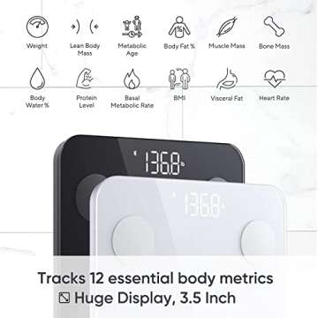 Wyze Scale S, Scale for Body Weight, Digital Bathroom Scale for Body Fat, BMI, Muscle, and Heart Rat...