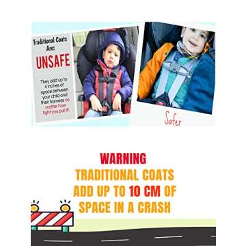 Buckle Me Baby Coats - Safer Car Seat Unisex Toddler Warm Winter Jacket/Quick Close Winter Coat - Grey Toasty - Size 2T - As Seen On Shark Tank