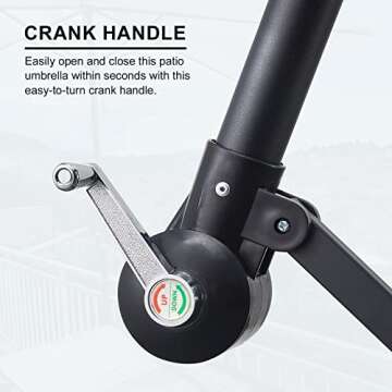 TUKAILAi 10ft Cantilever Patio Umbrella, Offset Hanging Outdoor Table Umbrella with Tilt Crank, 6 Sturdy Ribs and Cross Base, UV 50+ Protection Sun Shade for Market, Garden, Backyard & Pool (Cream)