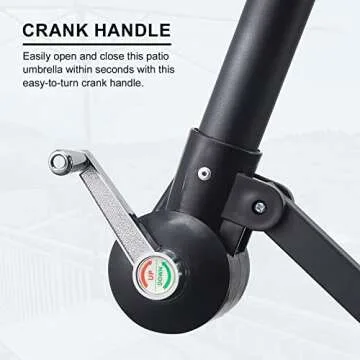 TUKAILAi 10ft Cantilever Patio Umbrella, Offset Hanging Outdoor Table Umbrella with Tilt Crank, 6 Sturdy Ribs and Cross Base, UV 50+ Protection Sun Shade for Market, Garden, Backyard & Pool (Cream)