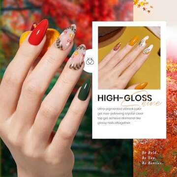 Beetles Spring Gel Nail Polish Set,23 pcs Green Brown Burgundy Purple Blue Pink Gel Polish Set DIY Home Soak Off UV Gel Kit with Base Gel Glossy Matte Top Coat DIY Manicure Gifts