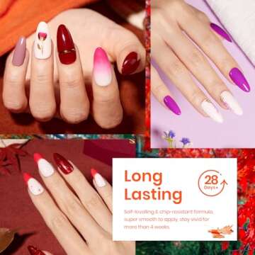 Beetles Spring Gel Nail Polish Set,23 pcs Green Brown Burgundy Purple Blue Pink Gel Polish Set DIY Home Soak Off UV Gel Kit with Base Gel Glossy Matte Top Coat DIY Manicure Gifts