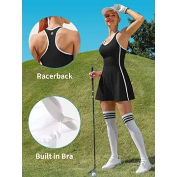 ATTRACO Women's Golf Dress with Built-In Bra and Shorts