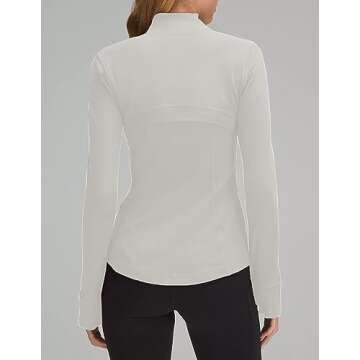 PINSPARK Women's Slim Fit Zipper Running Jacket with Pockets