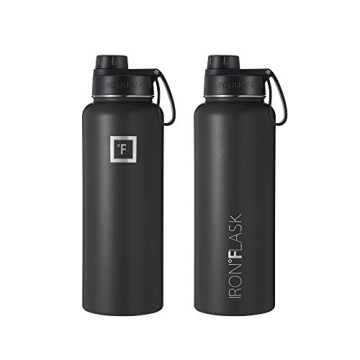 IRON °FLASK 40oz Stainless Steel Insulated Water Bottle 3 Lids