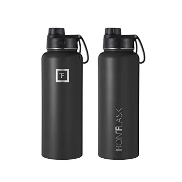 IRON °FLASK 40oz Stainless Steel Insulated Water Bottle 3 Lids