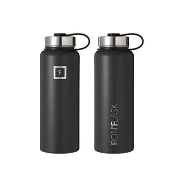 IRON °FLASK 40oz Stainless Steel Insulated Water Bottle 3 Lids