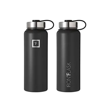 IRON °FLASK 40oz Stainless Steel Insulated Water Bottle 3 Lids