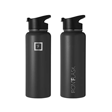 IRON °FLASK 40oz Stainless Steel Insulated Water Bottle 3 Lids