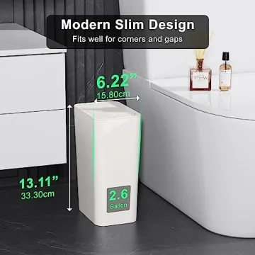 N. NETDOT 3 Pack Slim Trash Can Set for Small Spaces