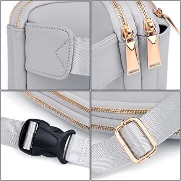 UTO Fanny Pack for Women Crossbody Trendy Fashion Belt Purse Chest Waist Hip Bumbag for Outdoor Shopping Travel Hiking