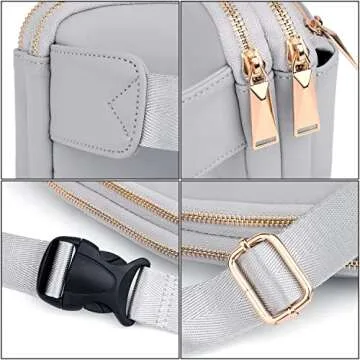 UTO Fanny Pack for Women Crossbody Trendy Fashion Belt Purse Chest Waist Hip Bumbag for Outdoor Shopping Travel Hiking