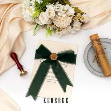 KEOSREE Chiffon Ribbon Set for Wrapping & Invitations