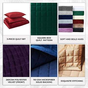 Luxury Velvet King Size Quilt Set for All Seasons