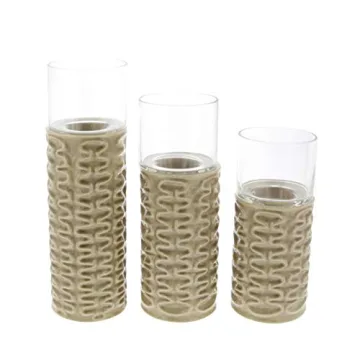 Elegant Ridged Ceramic Candle Holders for Modern Decor