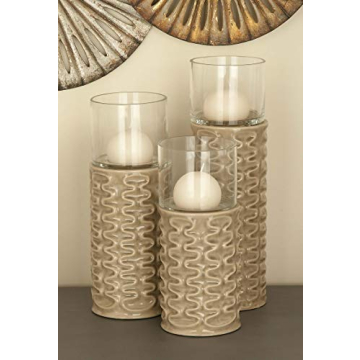 Elegant Ridged Ceramic Candle Holders for Modern Decor