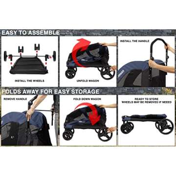 Vergo Blue Pet Stroller Wagon for Dogs and Other Pets
