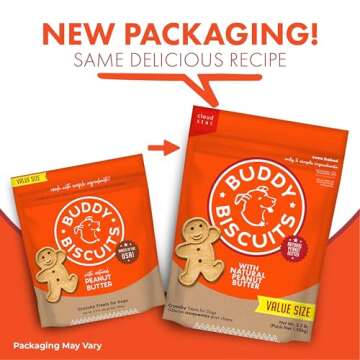 Buddy Biscuits 3.5 lbs. Bag of Crunchy Dog Treats Made with Natural Peanut Butter