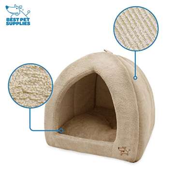Pet Tent-Soft Bed for Dog and Cat by Best Pet Supplies - Tan, 18" x 18" x H:16"