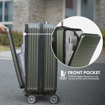 Traveler's Choice Mykel Hardside Suitcase with Laptop Sleeve