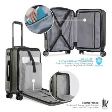 Traveler's Choice Mykel Hardside Suitcase with Laptop Sleeve