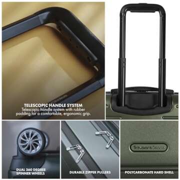 Traveler's Choice Mykel Hardside Suitcase with Laptop Sleeve