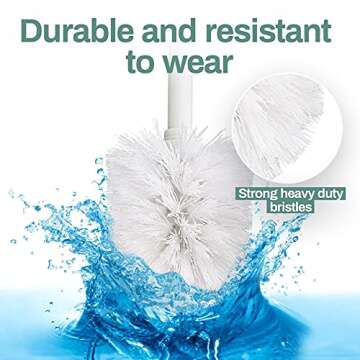 Home Intuition Toilet Brush & Holder Set, Bathroom Bowl Scrubber with Holder (2 Pack, Bronze)