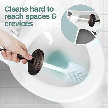 Home Intuition Toilet Brush & Holder Set, Bathroom Bowl Scrubber with Holder (2 Pack, Bronze)