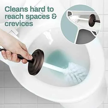 Home Intuition Toilet Brush & Holder Set, Bathroom Bowl Scrubber with Holder (2 Pack, Bronze)
