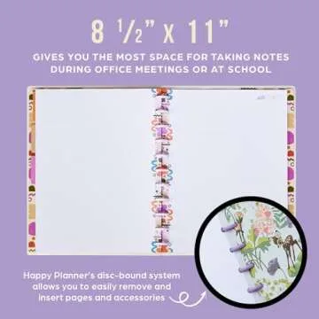 Happy Planner Daily Notebook for Office, School, or Journaling, Disc-Bound Dot-Grid and Dot-Lined Notebook, Canyon Modern Theme, Big Size, 60 Lined Paper Sheets, 3 Dividers, 8 1/2" x 11"