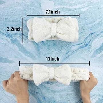 AUEAR Bowtie Headbands for Makeup & Spa - 3 Pack