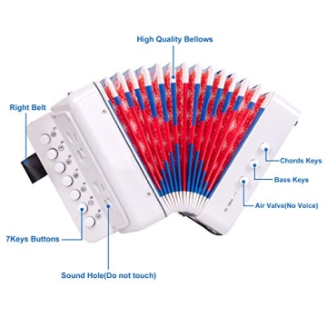 Kiddie 7 Keys Kids Accordion Eco-Friendly Musical Toy