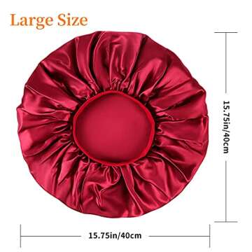 Kenllas Silk Satin Bonnets - 2 Large Hair Caps for Women