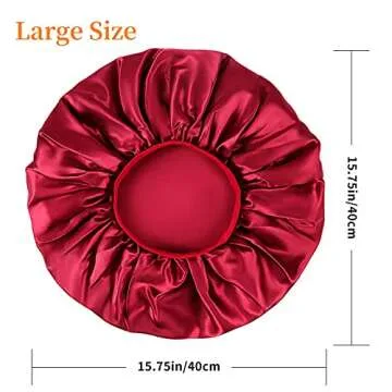 Kenllas Silk Satin Bonnets - 2 Large Hair Caps for Women