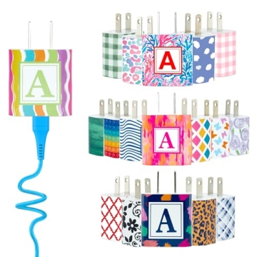 Classy Chargers Monogram Phone Charger Customized Gift for iPhone & Android | Add Optional 6 FT MFI ...