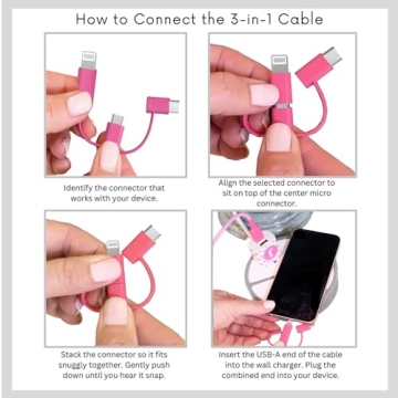 Classy Chargers Monogram Phone Charger Customized Gift for iPhone & Android | Add Optional 6 FT MFI Lightning Cable for iPhone or USB Type C Cable