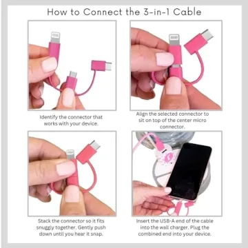 Classy Chargers Monogram Phone Charger Customized Gift for iPhone & Android | Add Optional 6 FT MFI Lightning Cable for iPhone or USB Type C Cable