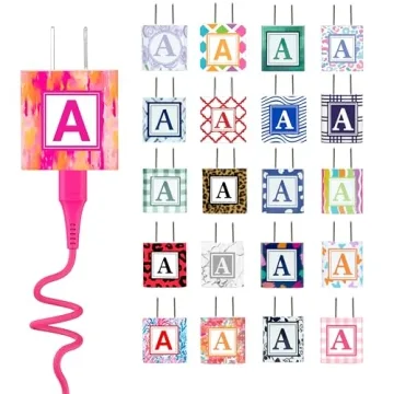 Classy Chargers Monogram Phone Charger Customized Gift for iPhone & Android | Add Optional 6 FT MFI Lightning Cable for iPhone or USB Type C Cable