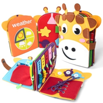 Edusense Busy Book for Toddlers 1-3, Montessori Sensory Learning Activities for Fine-Motor Skills