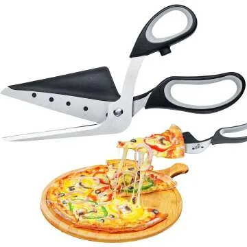 NiHome 2-in-1 Pizza Scissors Cutter & Spatula