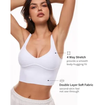 INLYRIC Women's Natrelax Sexy Tank Crop Tops Sweetheart V Neck Backless Sleeveless Summer Going Out Tank Top White Medium