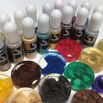 Metallic Alcohol Ink Set -16 Metallic Colors Alcohol Based Ink for Resin Art, Fluid Art,Resin Craft,...